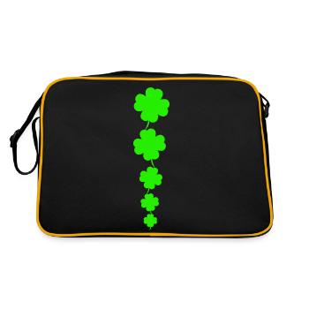 Cascading Neon Four Leaf Clovers - Retro Bag - black/gold - Back
