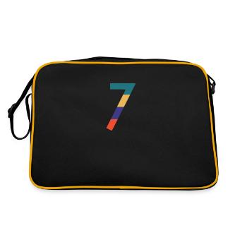 Die Zahl 7 - Retro Tasche - Schwarz/Gold - Hinten