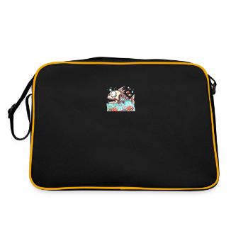Poisson Squelette Cartoon 4 - Sac Retro - noir/or - Dos