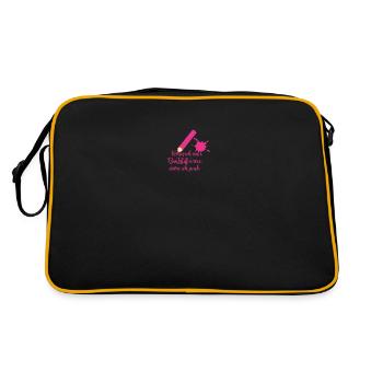 Stift - Retro Tasche - Schwarz/Gold - Hinten
