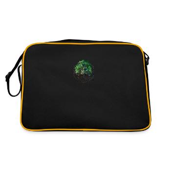 Baum der Kleinen - Retro Tasche - Schwarz/Gold - Hinten