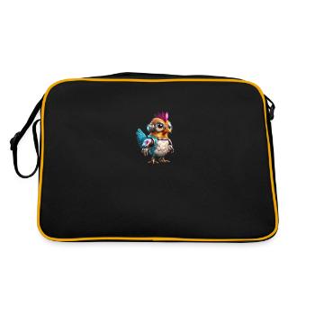 Robo chicken - Retro Tasche - Schwarz/Gold - Hinten
