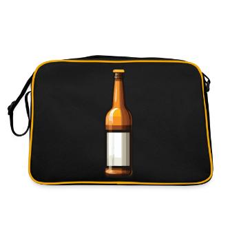 Beer Bottle Beer Drinking Symbol - Retro Bag - black/gold - Back