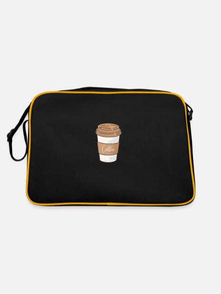 Coffee Becher für Kaffeliebhaber - Retro Tasche - Schwarz/Gold - Hinten