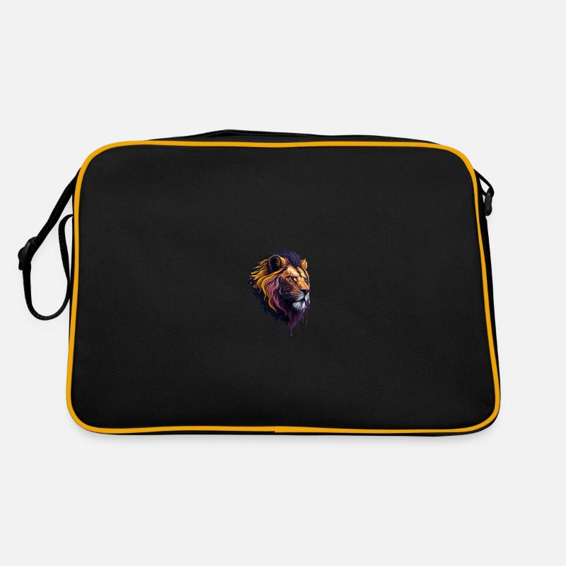 Visage de lion coloré Sac Retro