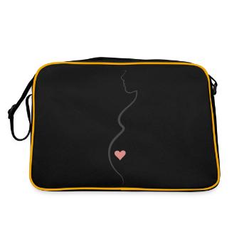 Schwangere Frau - Retro Tasche - Schwarz/Gold - Hinten