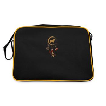Große Pyrenäen Weihnachten Weihnachtstraumfänger - Retro Tasche - Schwarz/Gold - Hinten