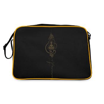 Tête de Bouddha avec Namasté lettrage Yoga dictant - Sac Retro - noir/or - Dos