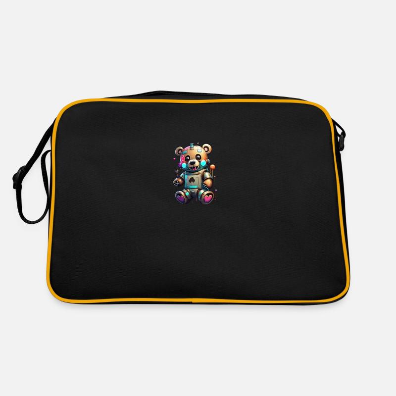 Roboter Bär Retro Tasche