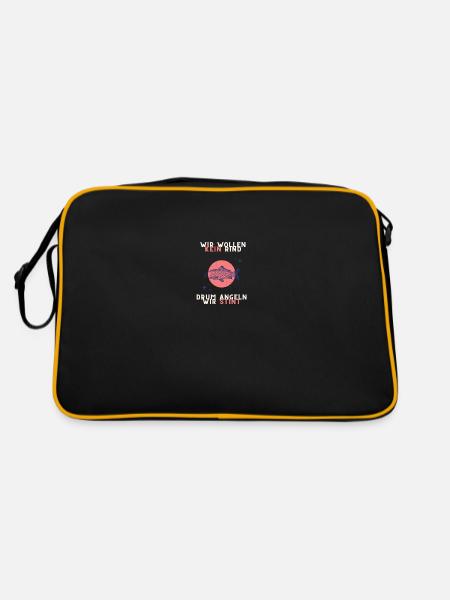 wir wollen kein Rind, drum angeln wir Stint - Retro Tasche - Schwarz/Gold