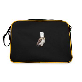 Owl Chef Chef Cuisine Ornithologue - Sac Retro - noir/or - Dos