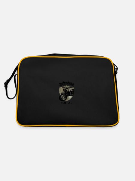 Simson Schwalbe Moped KR 51 - Retro Tasche - Schwarz/Gold - Hinten