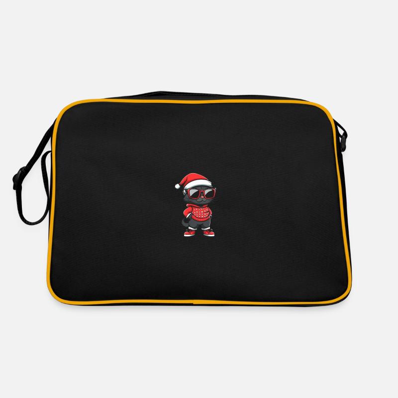 Chat Noël Cool Noël - Sac Retro - noir/or