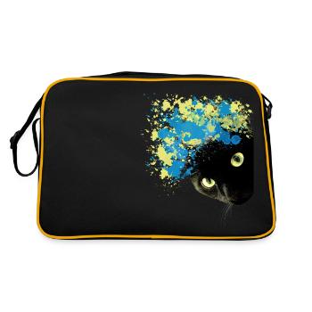 Black Cat Water Color - Sac Retro - noir/or - Dos