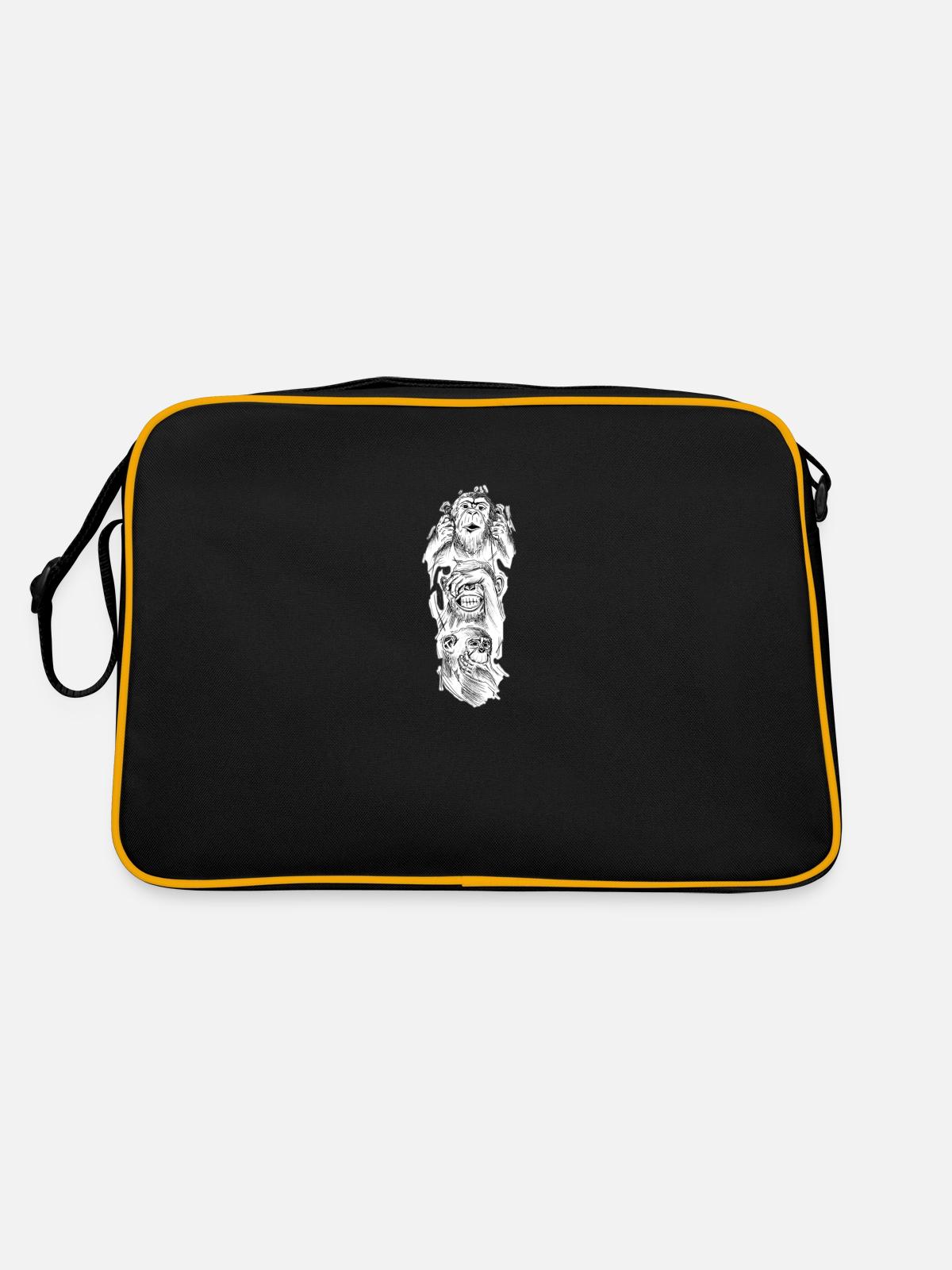 Three Monkeys - Retro Bag - black/gold - Back