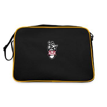 Heart Cat black and red - Retro Bag - black/gold - Back