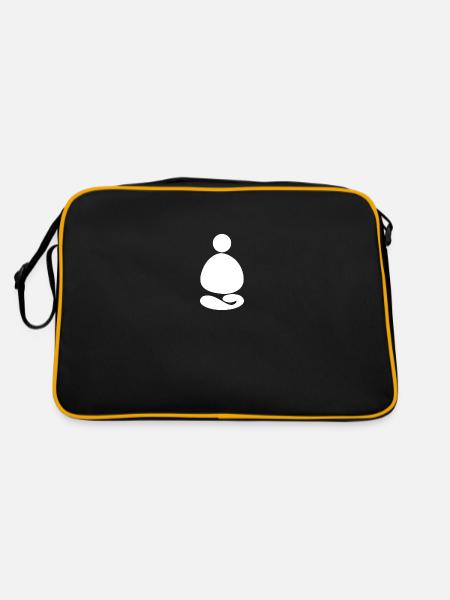 STONE Meditation - Retro Tasche - Schwarz/Gold - Hinten