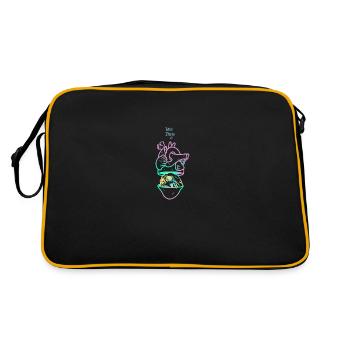 Heart Skull 1 purple with Idée Noire logo - Retro Bag - black/gold - Back