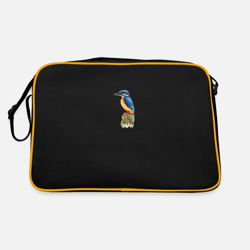 Eisvogel - Retro Tasche - Schwarz/Gold