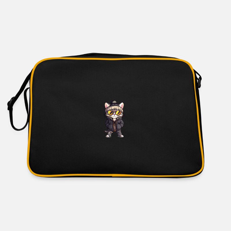 Katze Winter Comic Retro Tasche