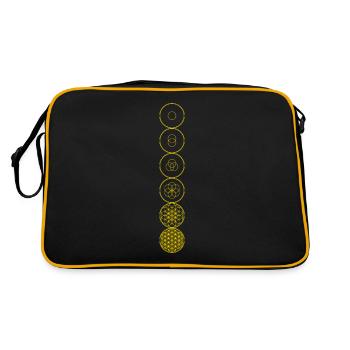 Fleur de Vie Evolution Géométrie Sacrée Jaune - Sac Retro - noir/or - Dos