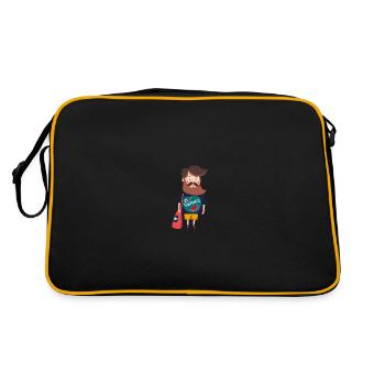 Sommer - Retro Tasche - Schwarz/Gold - Hinten