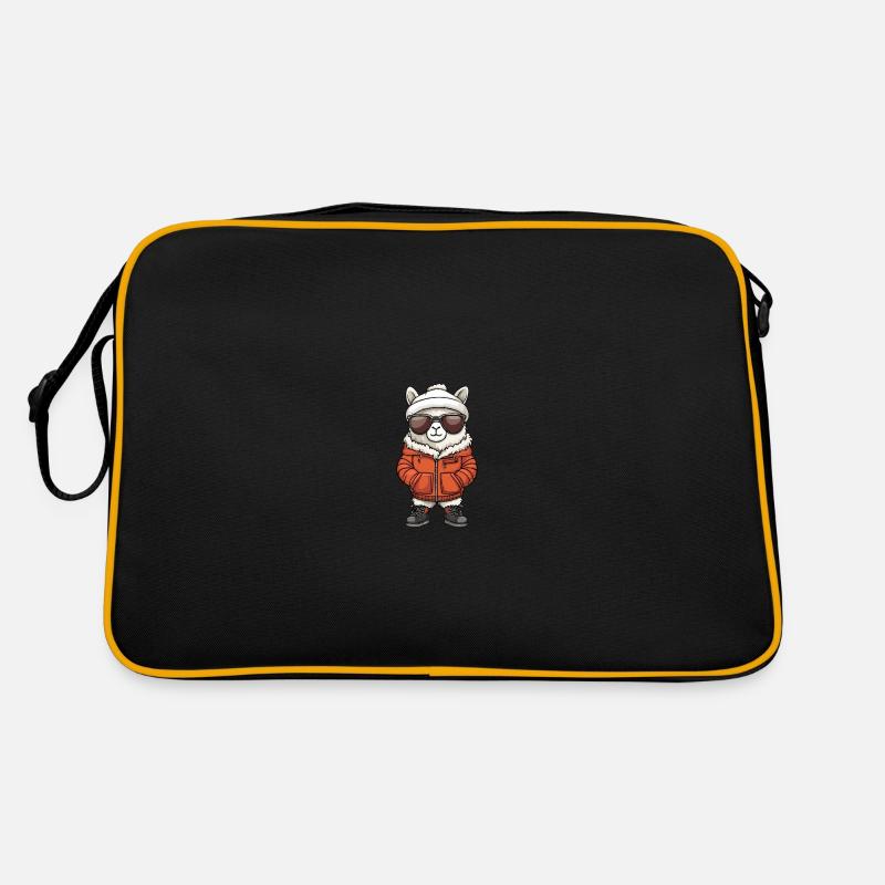 Alpaca Llama Winter Comic Retro Bag
