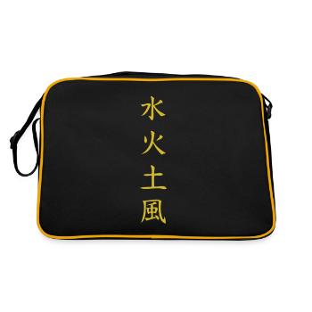 Elements Shirt: Water, Fire, Earth, Wind - Retro Bag - black/gold - Back