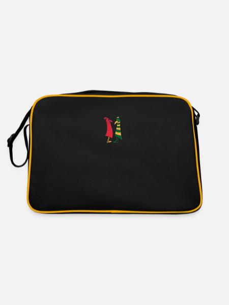 Lustige Hühnchen - Retro Tasche - Schwarz/Gold