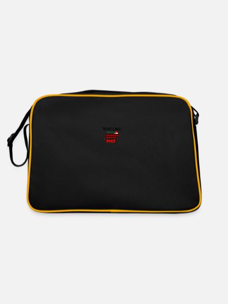 This Girl Loves Pigs Christmas - Retro Bag - black/gold - Back