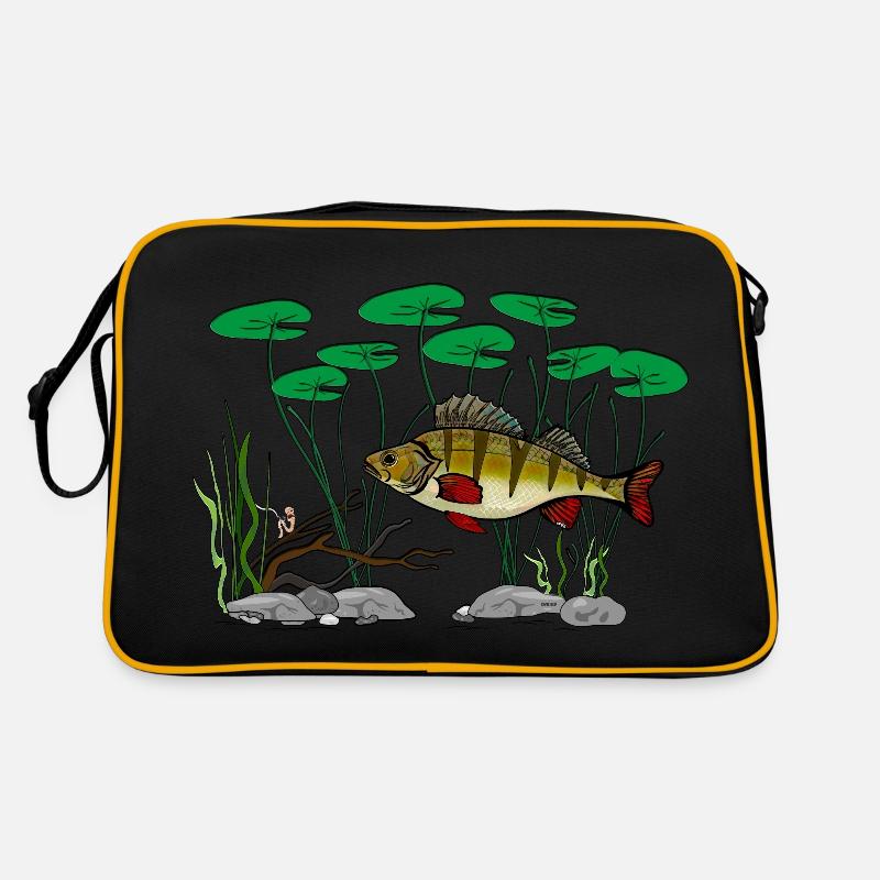 Barschfischen Retro Tasche