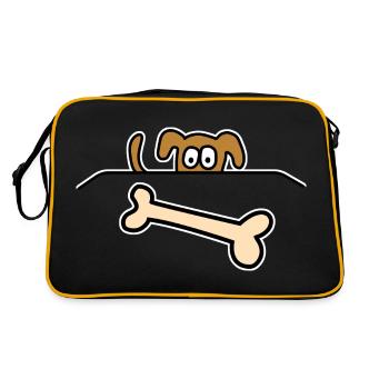 Chien en os - Sac Retro - noir/or - Dos