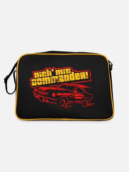 Nich' mit Commander - Retro Tasche - Schwarz/Gold - Hinten