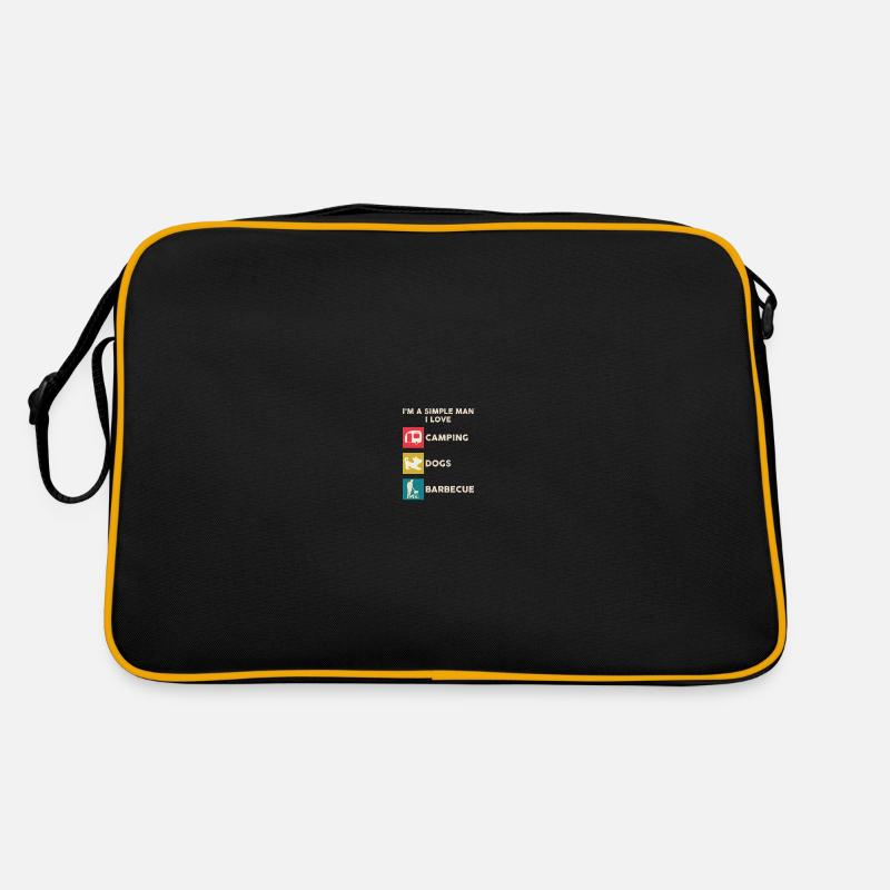 Chien de camping grillant les hommes Sac Retro