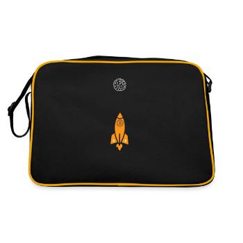 Bitcoin Rocket - Retro Bag - black/gold - Back