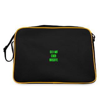Geh mit oder beiseite - Retro Tasche - Schwarz/Gold - Hinten