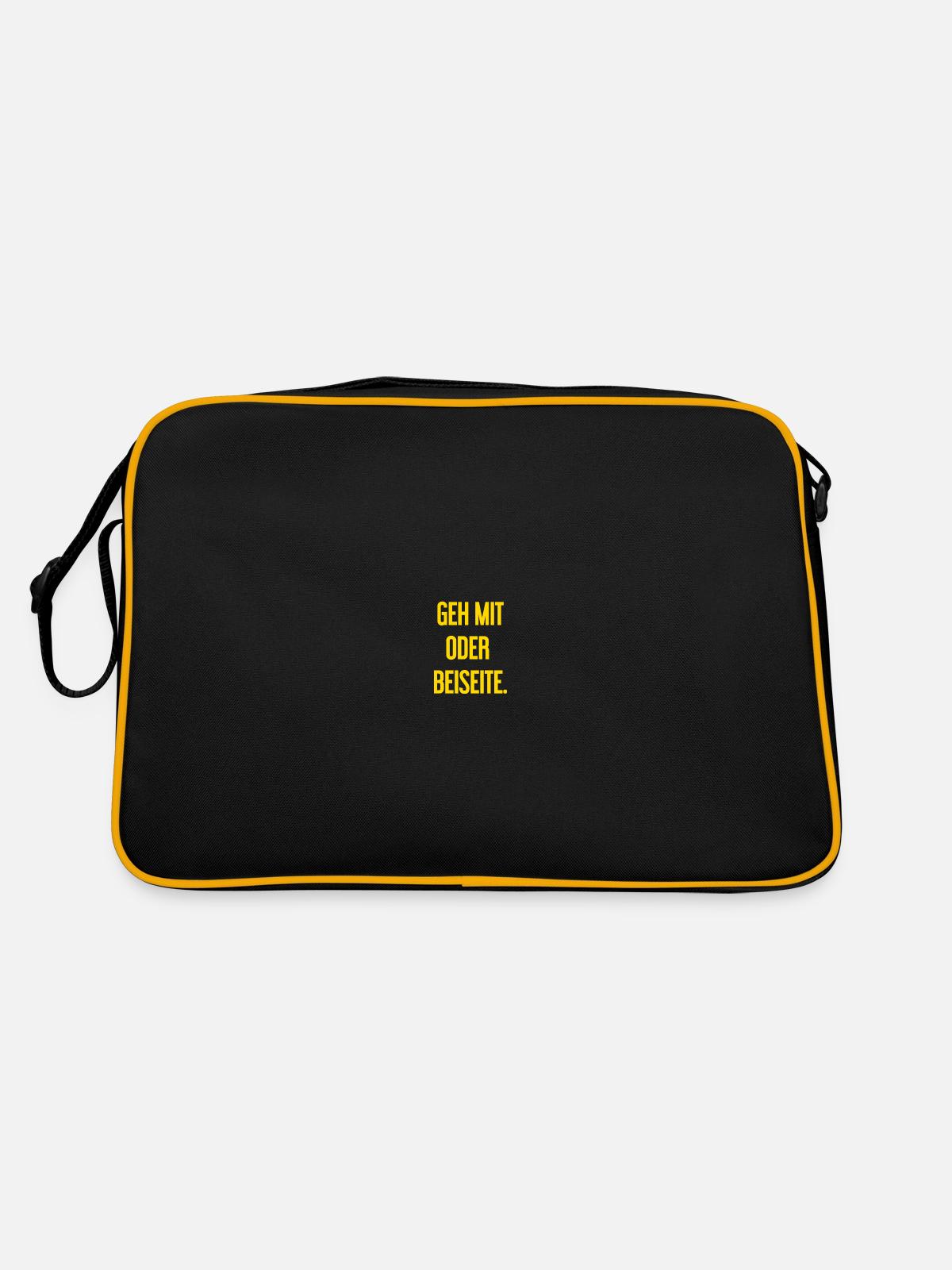 Geh mit oder beiseite - Retro Tasche - Schwarz/Gold - Hinten