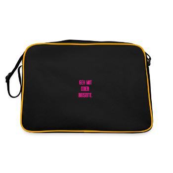 Geh mit oder beiseite - Retro Tasche - Schwarz/Gold - Hinten