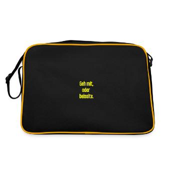 Geh mit oder beiseite - Retro Tasche - Schwarz/Gold - Hinten