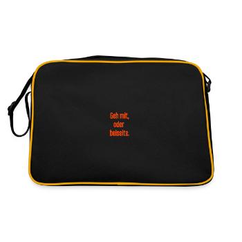 Geh mit oder beiseite - Retro Tasche - Schwarz/Gold - Hinten