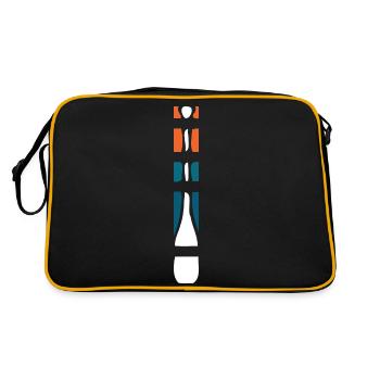 Paddel Streifen senkrecht - Retro Tasche - Schwarz/Gold - Hinten