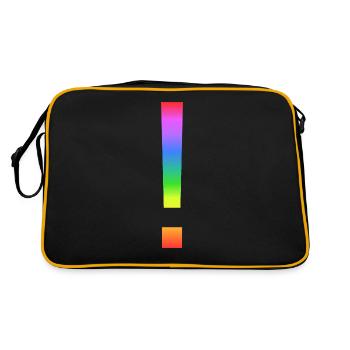 Rainbow exclamation mark - Retro Bag - black/gold - Back