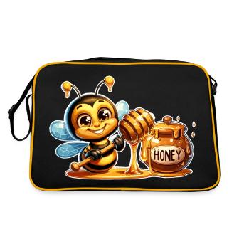 Sweet bee nibbling on the honey pot - Retro Bag - black/gold - Back