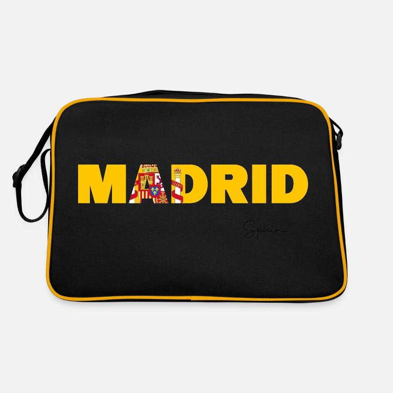 Lettrage de Madrid aux couleurs du drapeau espagnol Sac Retro