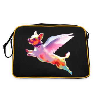 Flying Dog. All pets go to heaven. Dogs are angels - Retro Bag - black/gold - Back