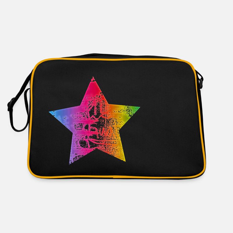 Stern - Retro Tasche - Schwarz/Gold