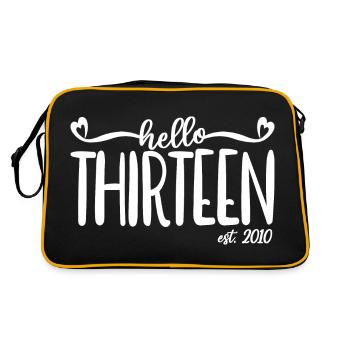 Hello Thirteen Est. 2010 Cute 13th Birthday Gift - Retro Bag - black/gold - Back