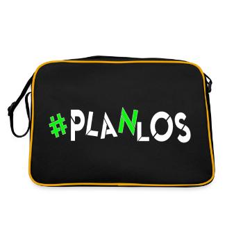 heute keine Idee kein Plan kopflos planlos - Retro Tasche - Schwarz/Gold - Hinten
