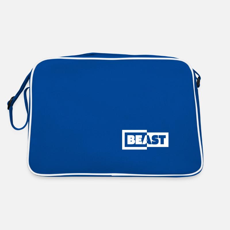 00383 Black white beast Retro Bag