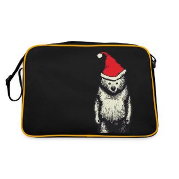 Polar bear, bear, Christmas, funny, cool - Retro Bag - black/gold - Back